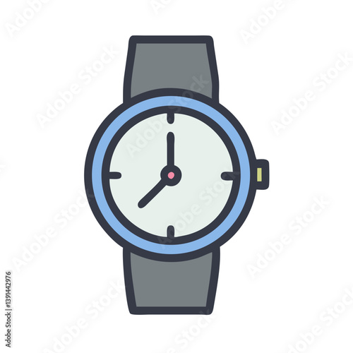 Wristwatch Showing Analog Time Icon Design