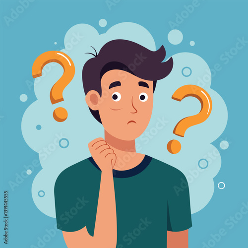 a boy is thinking vector