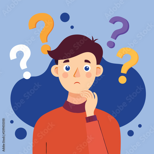 a boy is thinking vector