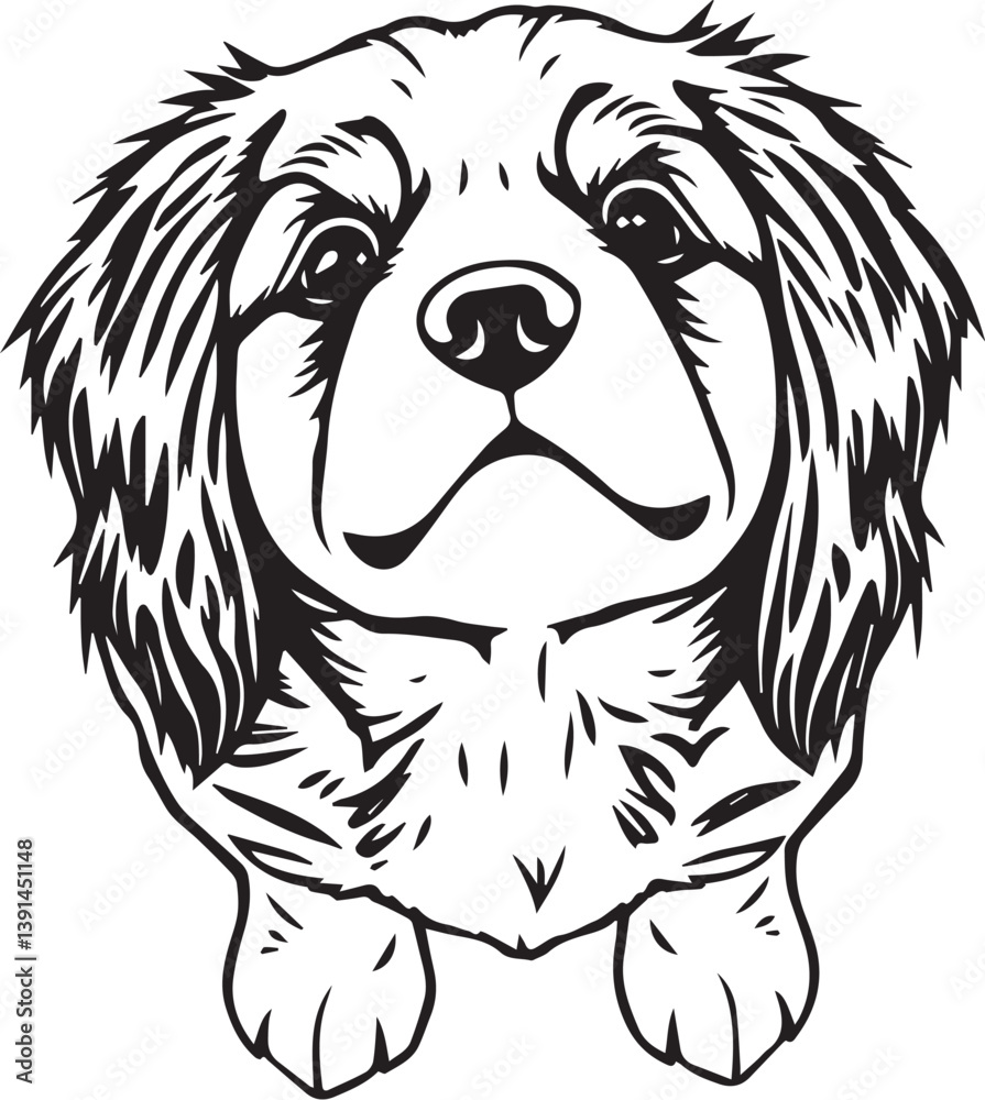 Fototapeta premium Retriever puppy. Hand drawn vector illustration