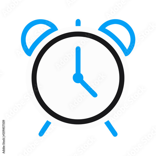 Alarm Clock Representing Time or Alert Icon Design