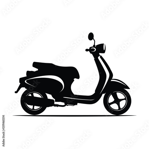 Scooter silhouette clipart on a white background