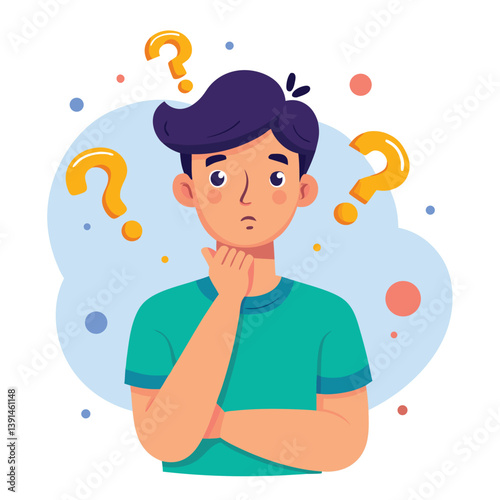 a boy is thinking vector