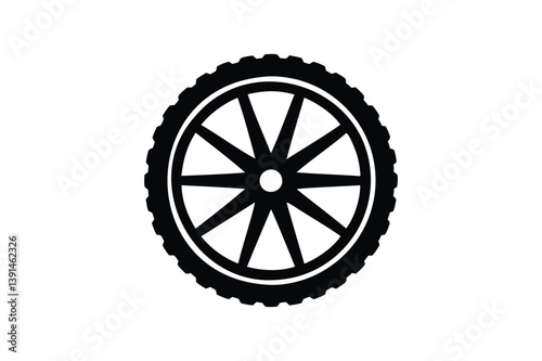 Radial tubeless icon silhouette on white background