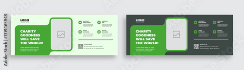 Charity fundraising & donation banner | Nonprofit facebook cover | Social media post template for awareness & humanitarian aid campaign