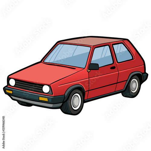 red vintage car