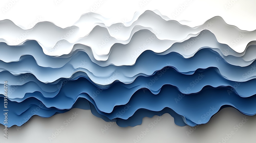 Abstract blue and white layered waves. Abstract blue and white layered waves.