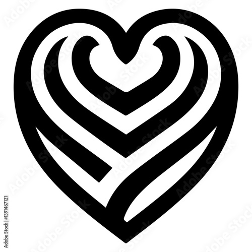 Heart symbol vector shield arc for flourishing bold affection