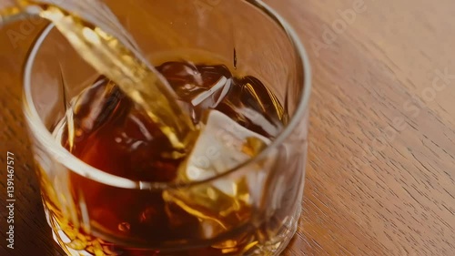 Slow Motion Whiskey Stirring Closeup