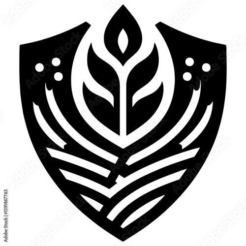 Black and white narural shield of luminous loving embrace