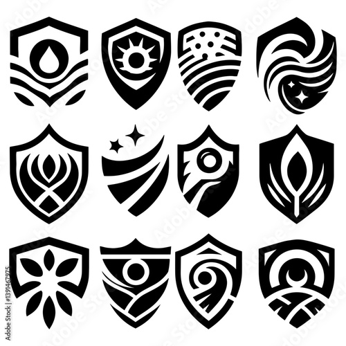 Radiant shields of prosperous hearts and unity