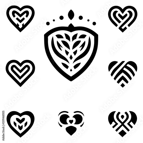 Heart shields crest for prosperous true connection