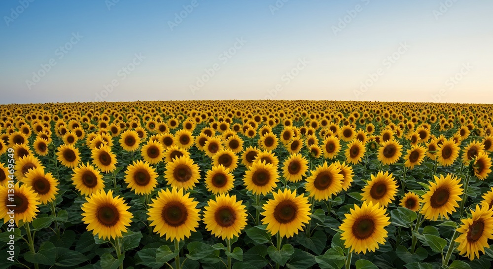 Fototapeta premium Golden Sunflowers Bask in Warm Evening Light. AI Generated