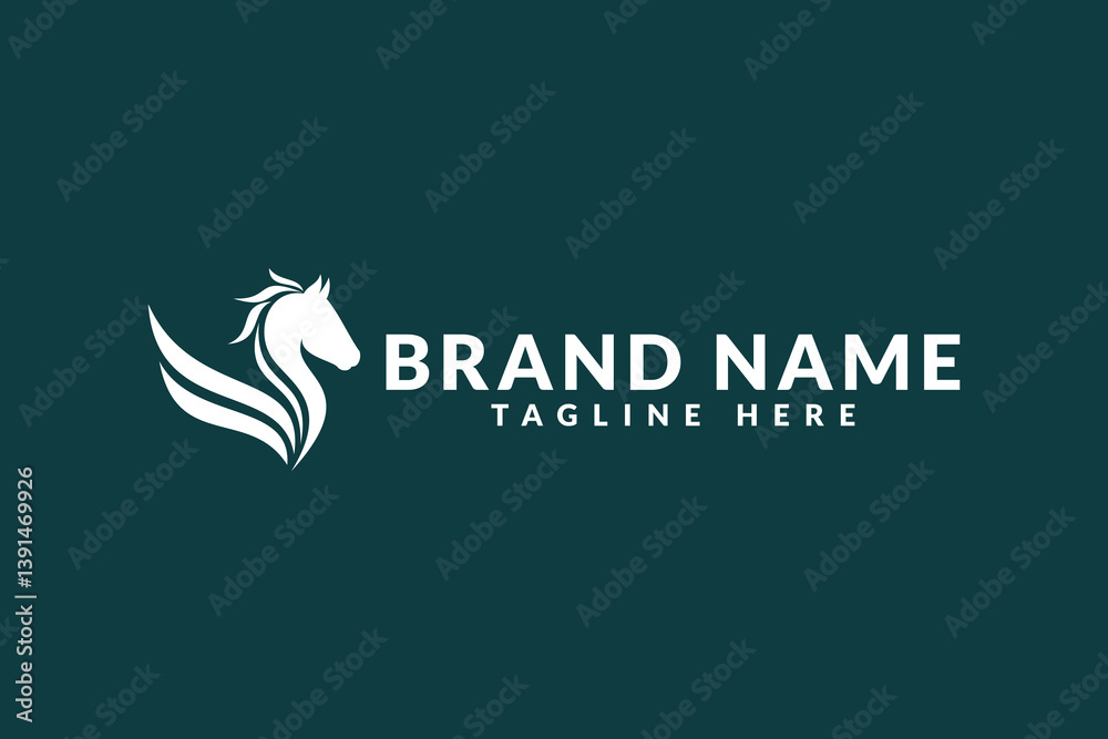 Fototapeta premium Pegasus horse logo design. logo icon vector illustration silhouette