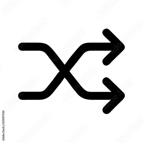 Arrow Split Representing Shuffle or Random Order Icon Design