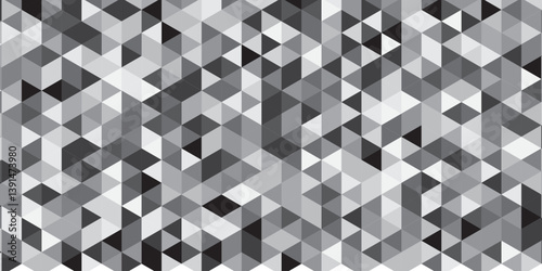 Monochrome Triangle Tessellation  Interlocking Gray Geometric Pattern