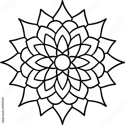 Doodle style freestyle mandala line art vector  illustration