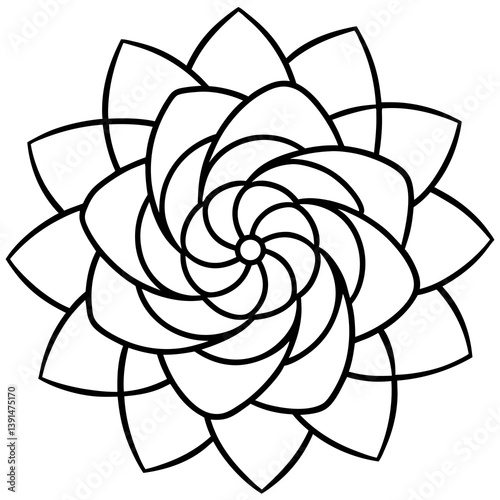 Doodle style freestyle mandala line art vector  illustration