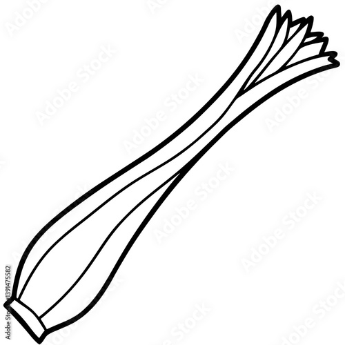Single-Line Leek Illustration