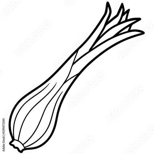 Single-Line Leek Illustration