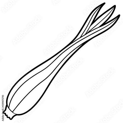 Single-Line Leek Illustration