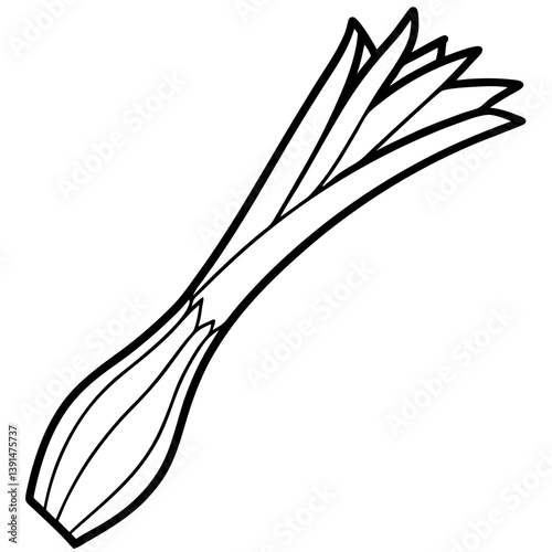 Single-Line Leek Illustration