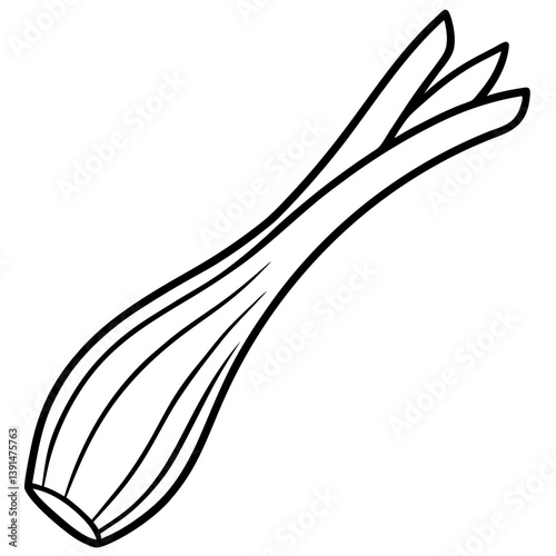 Single-Line Leek Illustration