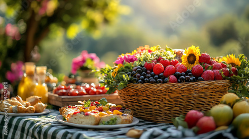 Garden Picnic, Fruit Basket, Sunlight