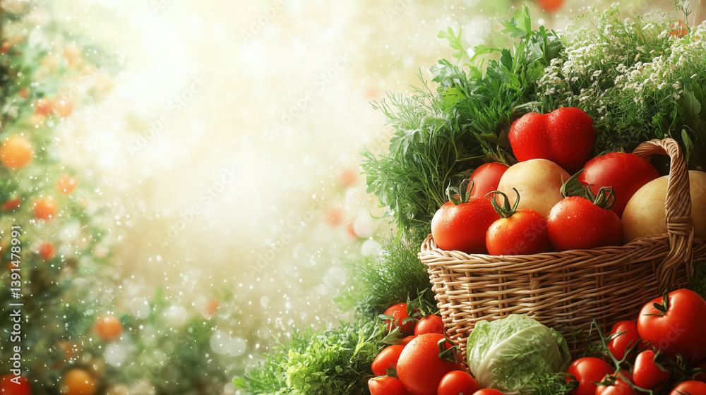 Basket with vegetables.