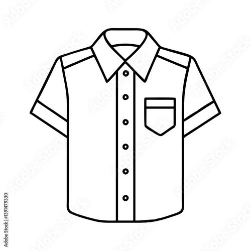 button down shirt icon, button down shirt line art - simple line art of button down shirt, perfect for button down shirt logos and icons