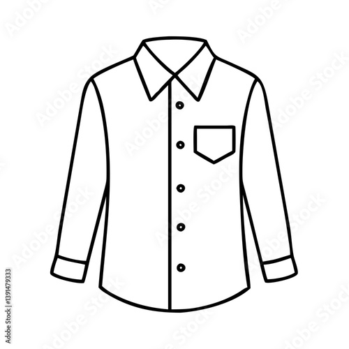 button down shirt icon, button down shirt line art - simple line art of button down shirt, perfect for button down shirt logos and icons