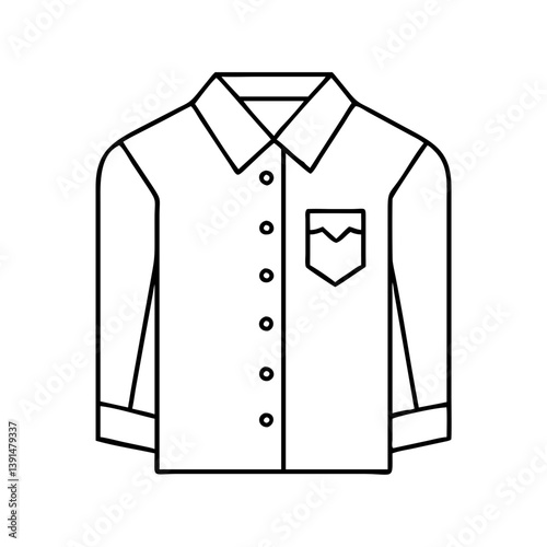button down shirt icon, button down shirt line art - simple line art of button down shirt, perfect for button down shirt logos and icons