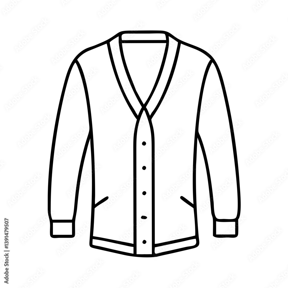 cardigan icon, cardigan line art - simple line art of cardigan, perfect for cardigan logos and icons cardigan icon, cardigan line art - simple line art of cardigan, perfect for cardigan logos and icons