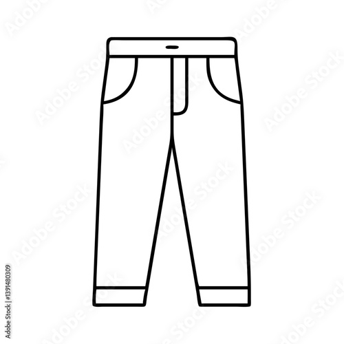 jeans icon, jeans line art - simple line art of jeans, perfect for jeans logos and icons