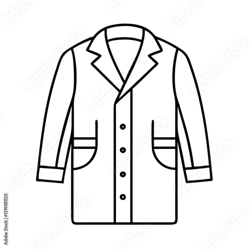 overcoat icon, overcoat line art - simple line art of overcoat, perfect for overcoat logos and icons