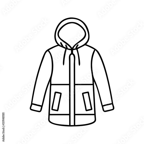parka icon, parka line art - simple line art of parka, perfect for parka logos and icons