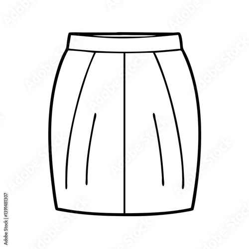 pencil skirt icon, pencil skirt line art - simple line art of pencil skirt, perfect for pencil skirt logos and icons