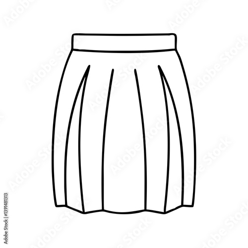 pencil skirt icon, pencil skirt line art - simple line art of pencil skirt, perfect for pencil skirt logos and icons