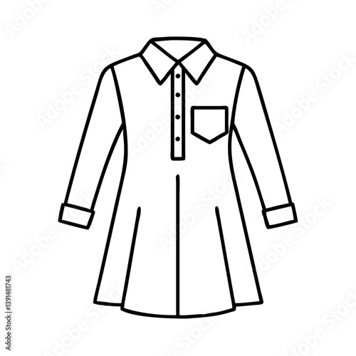 shirt dress icon, shirt dress line art - simple line art of shirt dress, perfect for shirt dress logos and icons