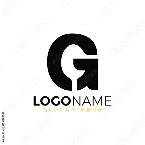 Letter Spoon with Shape Spoon Logo. Initial Letter G Food Logo, Restaurant Food Logo, letter G spoon fork logo design vector