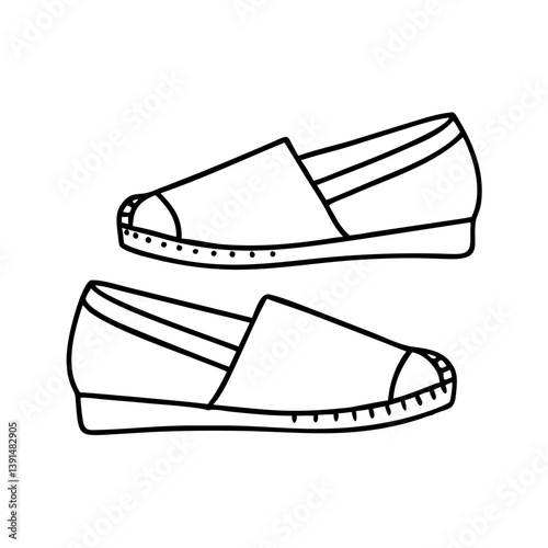 espadrilles icon, espadrilles line art - simple line art of espadrilles, perfect for espadrilles logos and icons