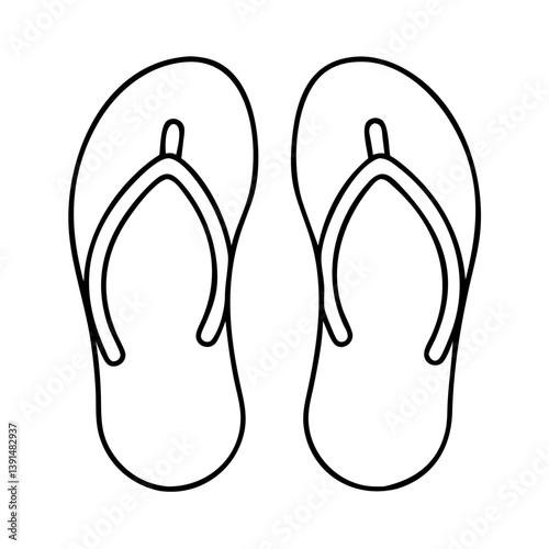 flip flops icon, flip flops line art - simple line art of flip flops, perfect for flip flops logos and icons