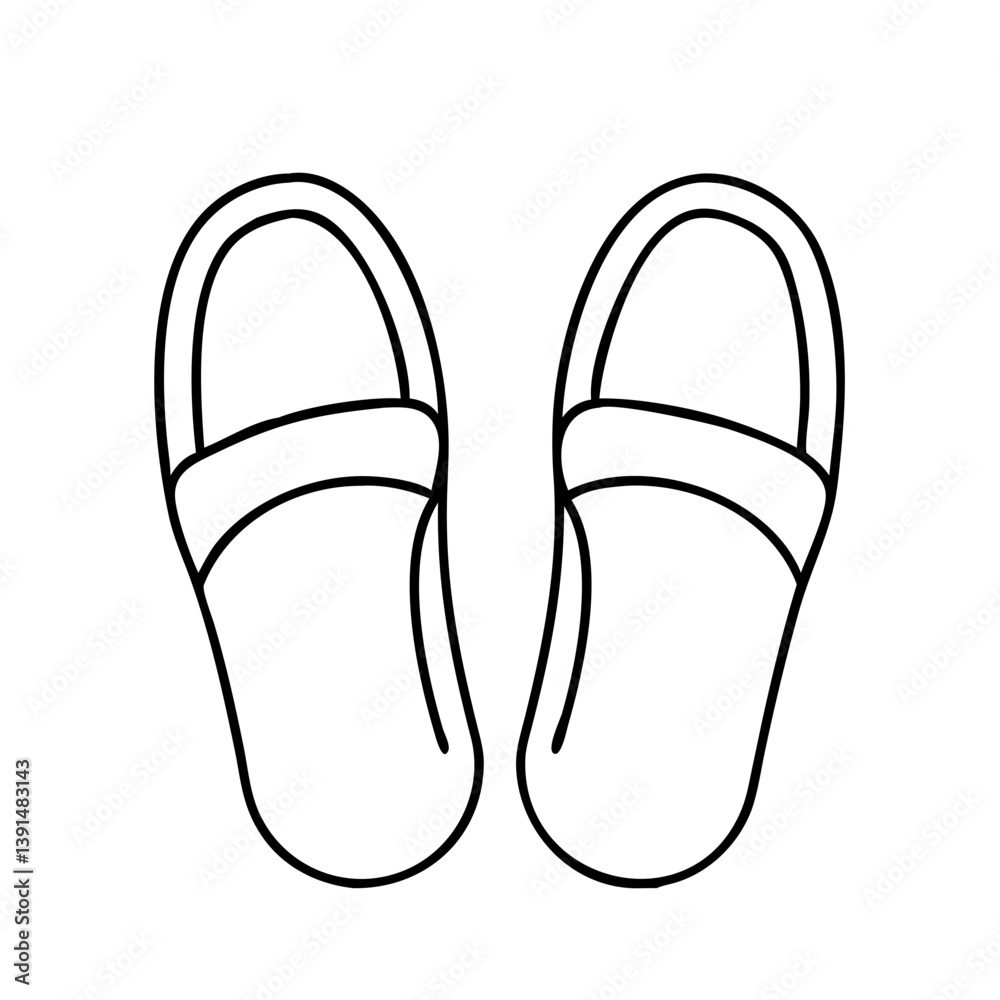 slippers icon, slippers line art - simple line art of slippers, perfect for slippers logos and icons slippers icon, slippers line art - simple line art of slippers, perfect for slippers logos and icons