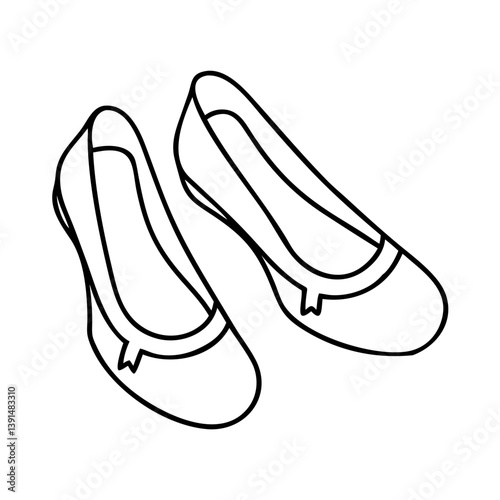 ballet flats icon, ballet flats line art - simple line art of ballet flats, perfect for ballet flats logos and icons