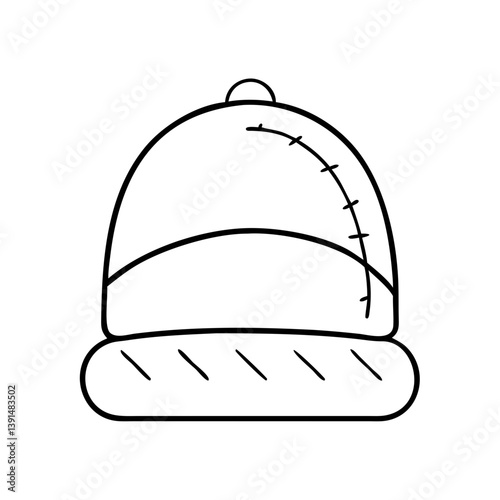beanies icon, beanies line art - simple line art of beanies, perfect for beanies logos and icons