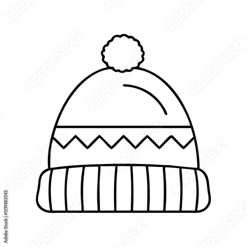 beanies icon, beanies line art - simple line art of beanies, perfect for beanies logos and icons