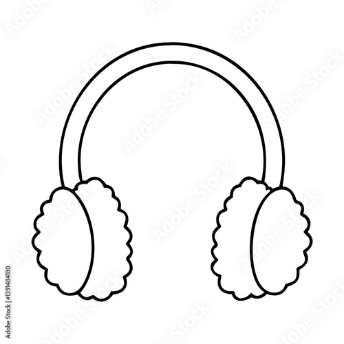 ear muffs icon, ear muffs line art - simple line art of ear muffs, perfect for ear muffs logos and icons