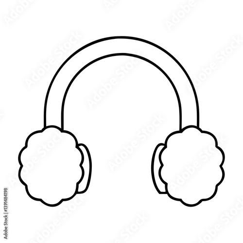ear muffs icon, ear muffs line art - simple line art of ear muffs, perfect for ear muffs logos and icons