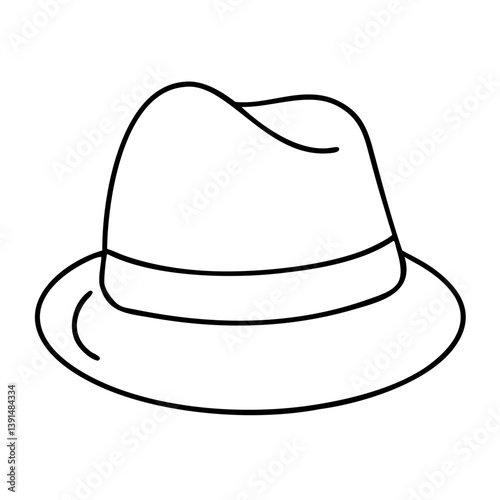 fedora icon, fedora line art - simple line art of fedora, perfect for fedora logos and icons