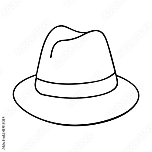 fedora icon, fedora line art - simple line art of fedora, perfect for fedora logos and icons